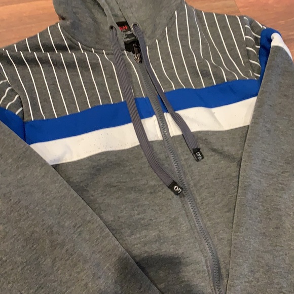 D&M Gray/Blue/White Hoodie Jacket - Picture 2 of 6